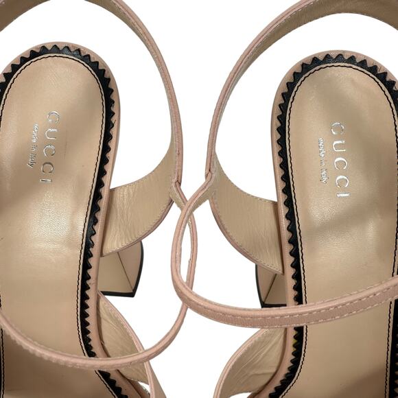New Gucci Interlocking GG Studded Platfrom Sandals Leather Size 42 - Picture 4 of 10
